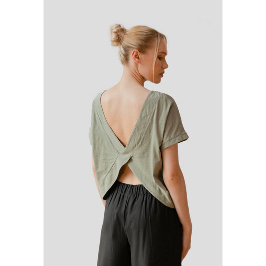 Tee-shirt dos-nu - Olive