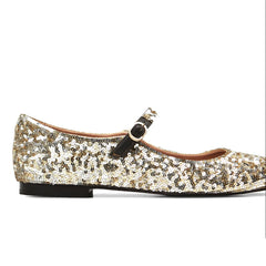 Ballerines "Claudia Sequins" - Or & argent