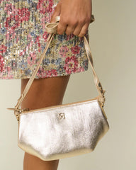 Sac "Mini-Selena" cuir métallisé - Or