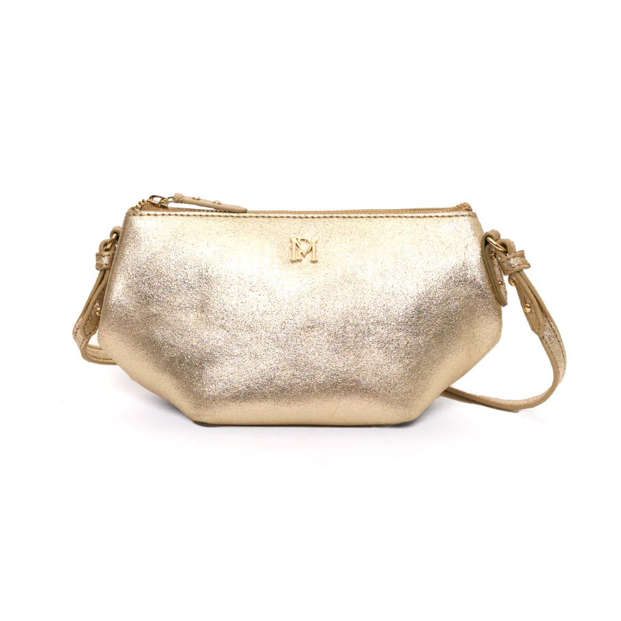 Sac "Mini-Selena" cuir métallisé - Or