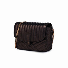 Sac "Servanne" cuir métallisé - Noir