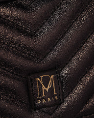 Sac "Servanne" cuir métallisé - Noir
