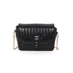 Sac "Servanne" cuir métallisé - Noir