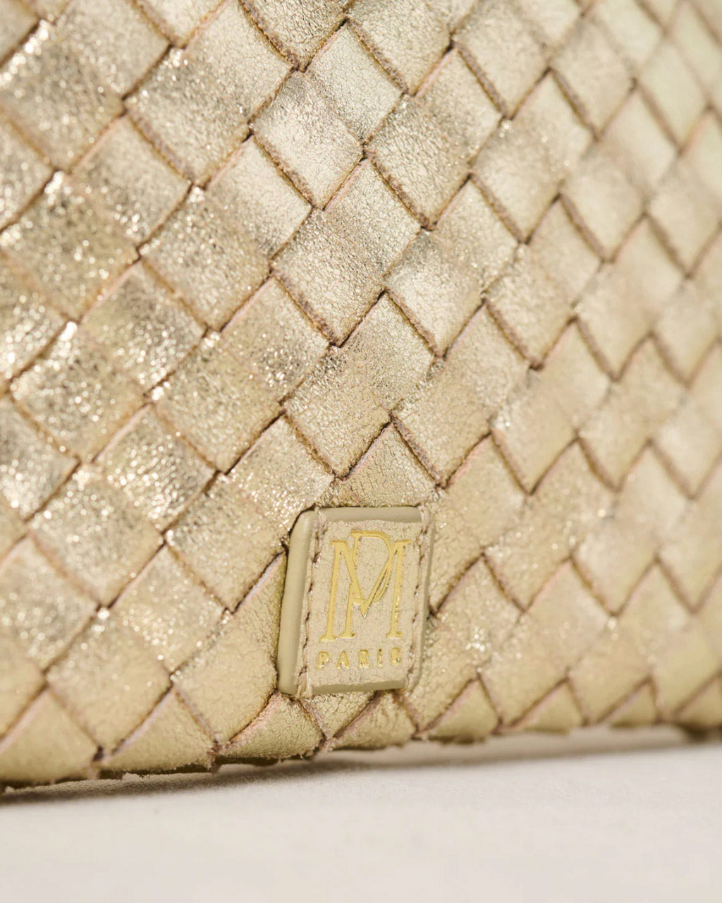 Sac-pochette "Sam" cuir métallisé - Or