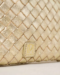 Sac-pochette "Sam" cuir métallisé - Or