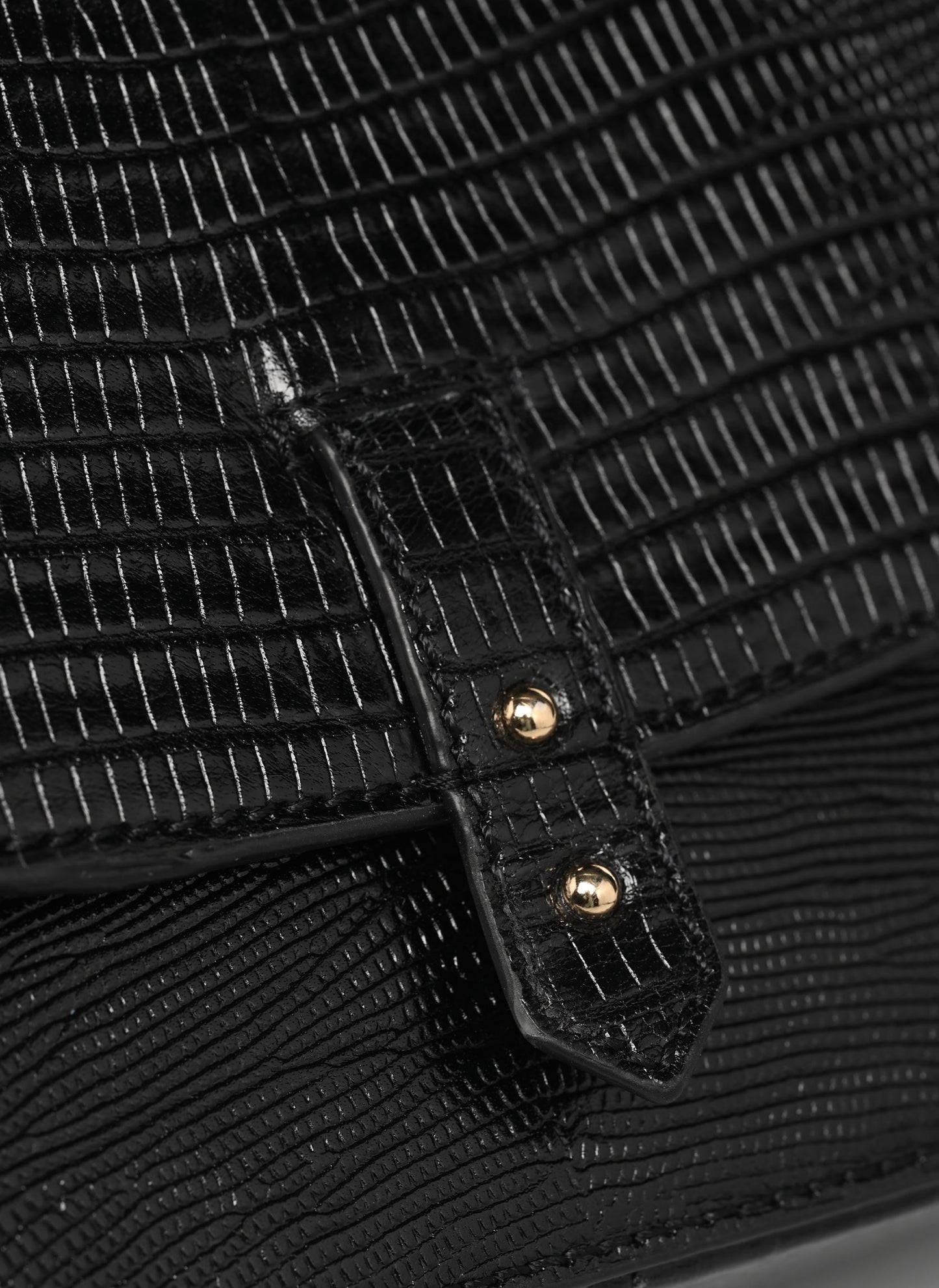 Sac bandoulière "Servan" cuir Lézard - Noir