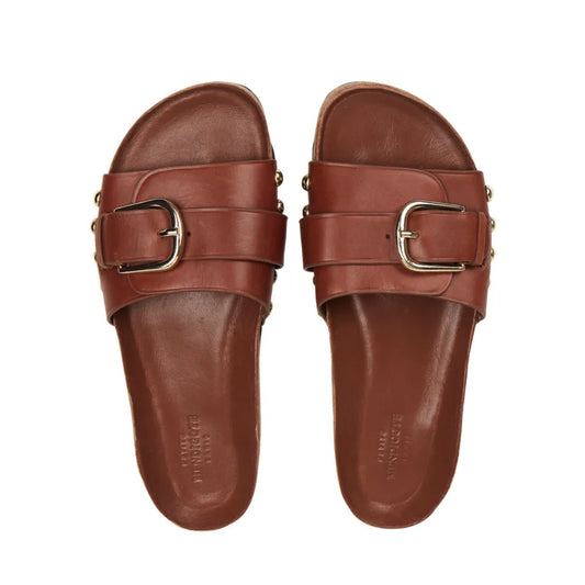 Sandales "Cael" cuir - Cognac