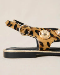 Sandales "Coberts Rivets" cuir - Léopard