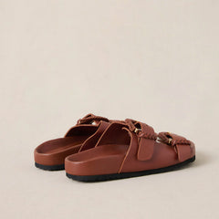 Sandales "Cora" cuir - Cognac