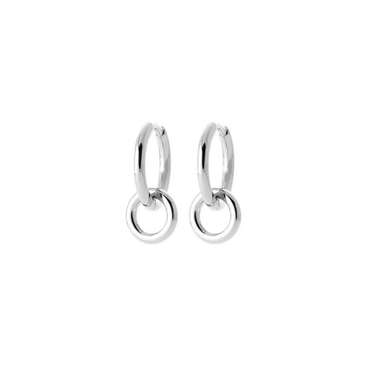 Petites créoles "double loop" Argent