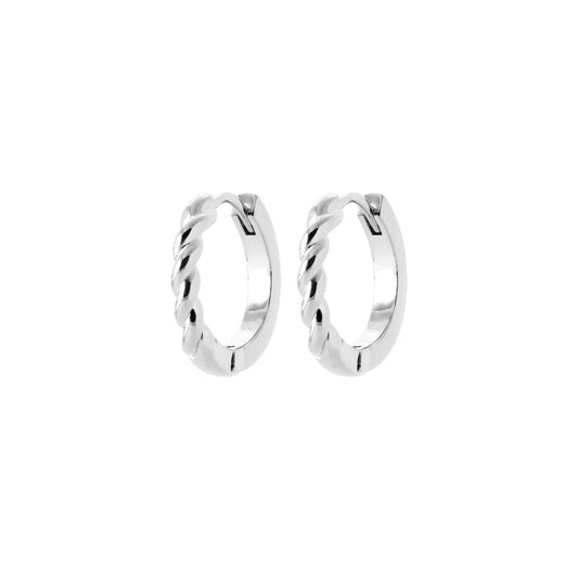 Petites créoles torsadées Argent 20mm