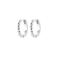 Petites créoles torsadées Argent 20mm