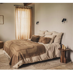 Plaid en laine motifs contrastes "Glove" - Brown