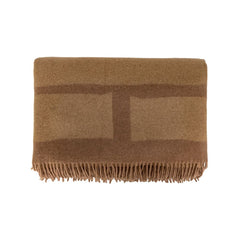 Plaid en laine motifs contrastes "Glove" - Brown