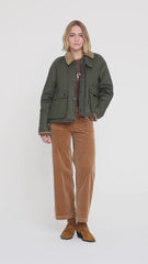 Pantalon large "Lucia" velours - Pecan