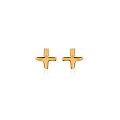 Puces "croix" plaqué Or