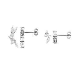 Puces asymétriques Argent &  Zircons