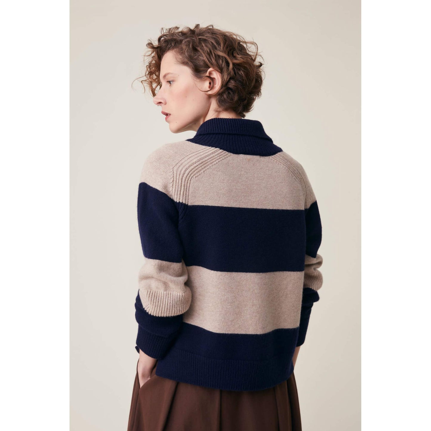 Pull "Gregor" laine Mérinos - stripes Cord