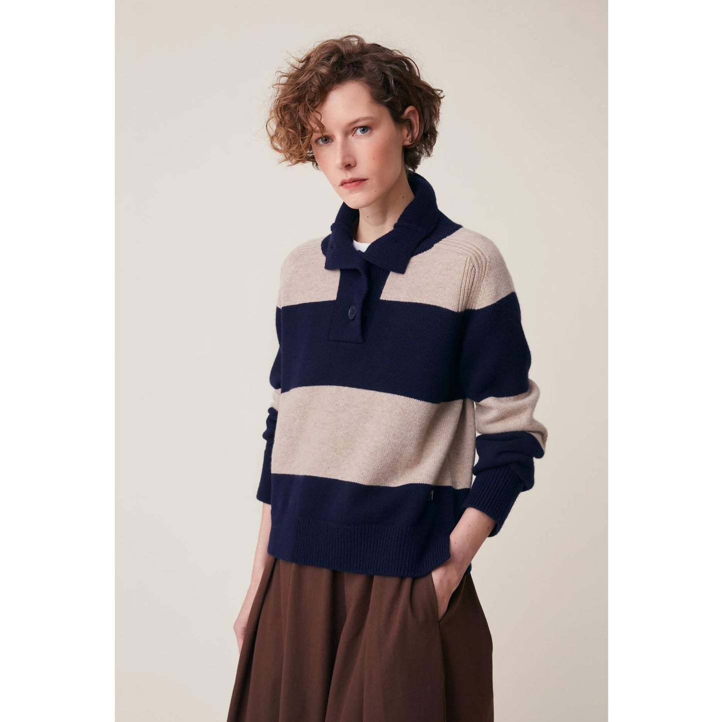 Pull "Gregor" laine Mérinos - stripes Cord