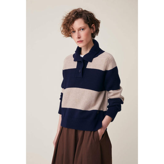 Pull "Gregor" laine Mérinos - stripes Cord