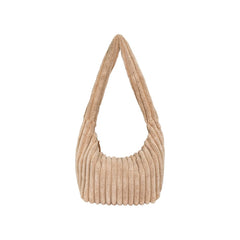 Cabas-banane "Vintage" velours - Beige