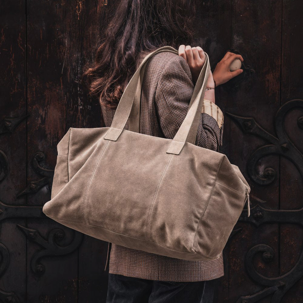 Sac week-end "Trip" cuir - Taupe