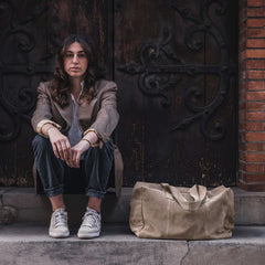 Sac week-end "Trip" cuir - Taupe