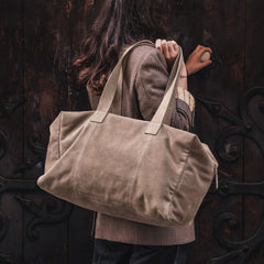 Sac week-end "Trip" cuir - Taupe