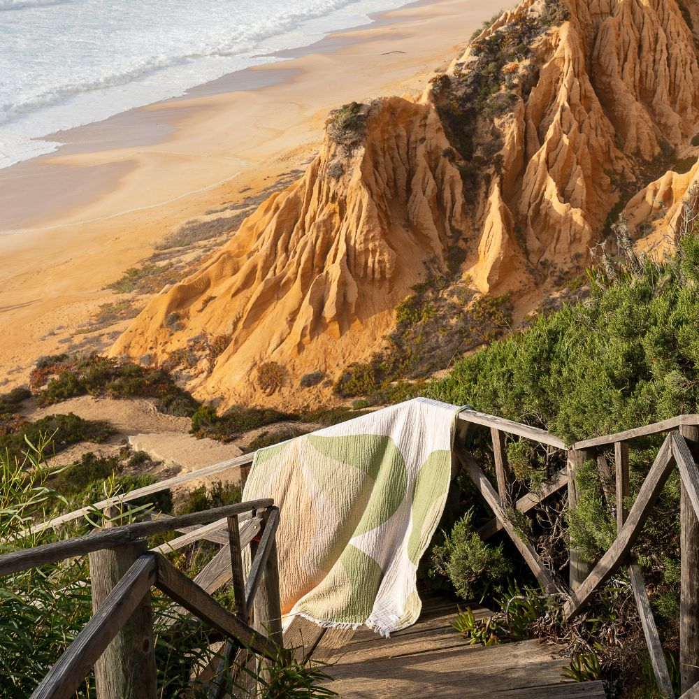Fouta/Drap de plage "Texas" - Cardamome