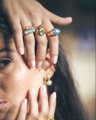 Bague "Geam" - Pierre de Lune peach