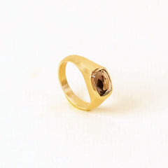 Bague "Lustrae" - Topaze fumée