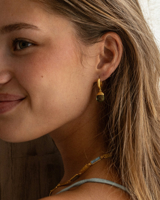 Boucles d'oreilles "Tirua" - Topazes fumées