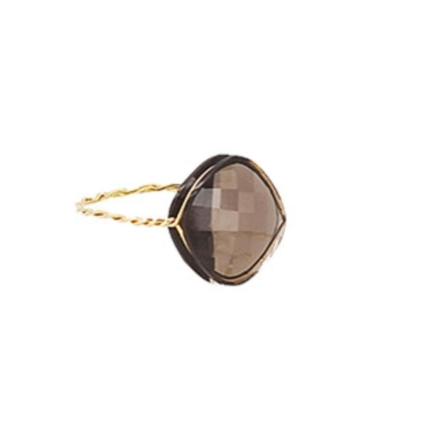 Bague "Marion" - Quartz fumé