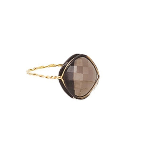 Bague "Marion" - Quartz fumé