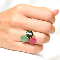 Bague "Marion" - Quartz fumé