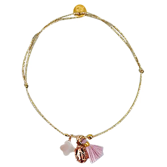 Bracelet-cordon "Charm-Madonne" - Or rose