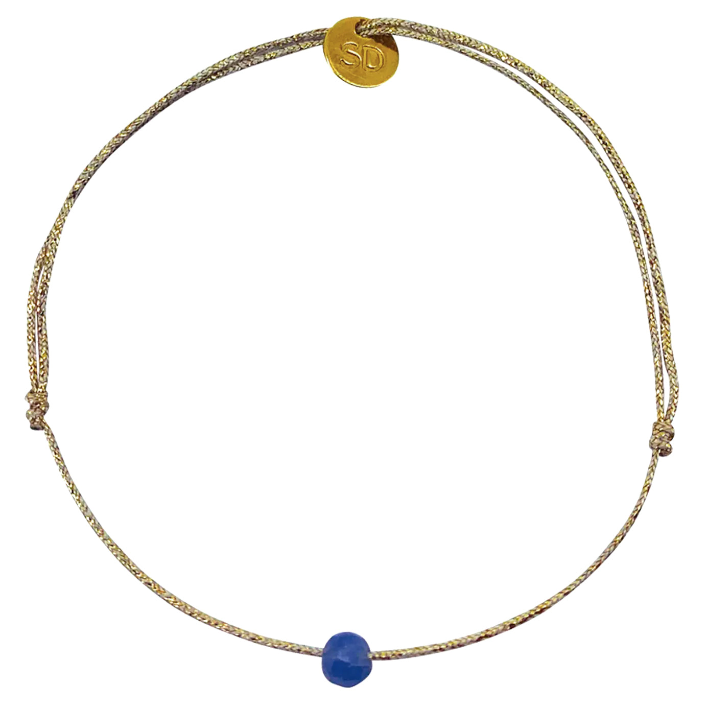 Bracelet-cordon "Rose" - Agate bleue