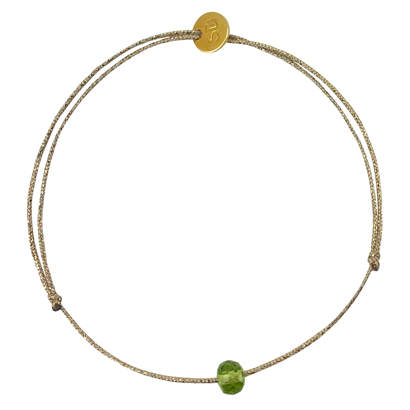 Bracelet-cordon "Rose" - Péridot