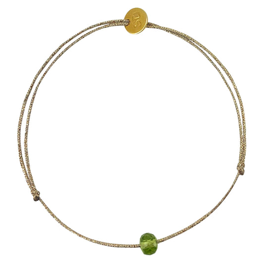 Bracelet-cordon "Rose" - Péridot