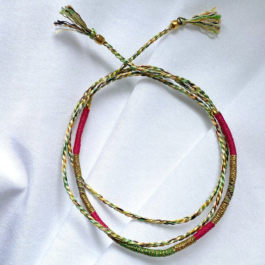 Bracelet-cordon "Sukh" - Framboise