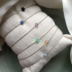 Bracelet-cordon "Rose" - Péridot