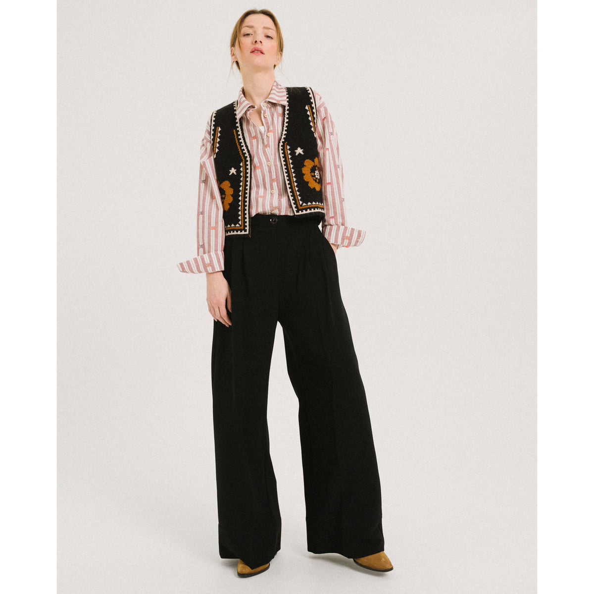 Pantalon crêpe "Upton Tribu" - Noir
