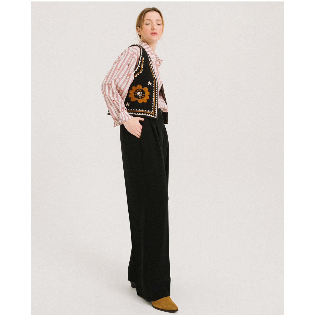 Pantalon crêpe "Upton Tribu" - Noir