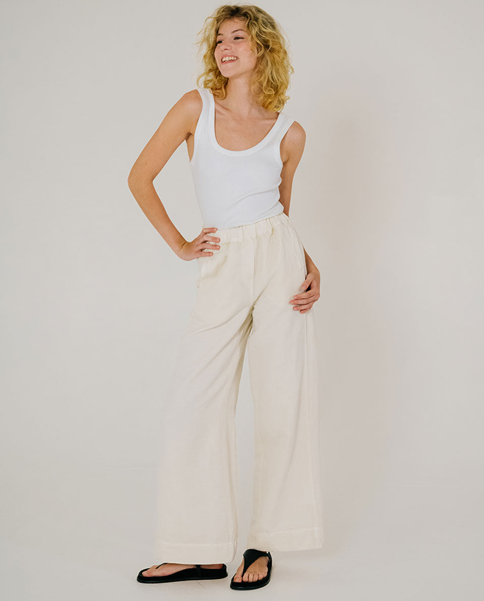 Pantalon wide "Carlo Radio" - Meringue