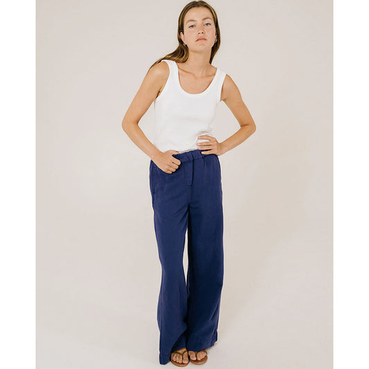 Pantalon wide "Carlo Radio" - Myosotis