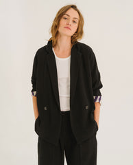 Veste crêpe "Etoile Tribu" - Noir