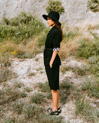 Veste crêpe "Etoile Tribu" - Noir