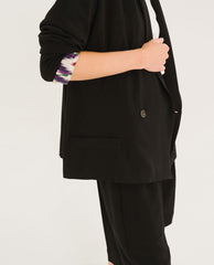 Veste crêpe "Etoile Tribu" - Noir