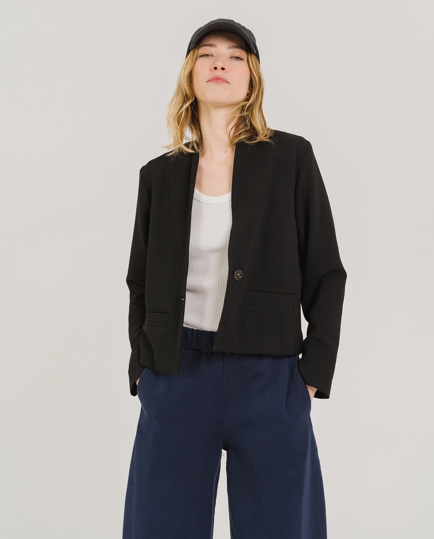 Veste crêpe "Curt Tribu" - Noir