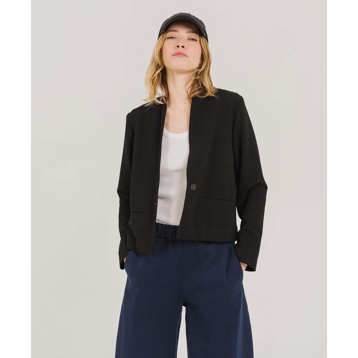 Veste crêpe "Curt Tribu" - Noir